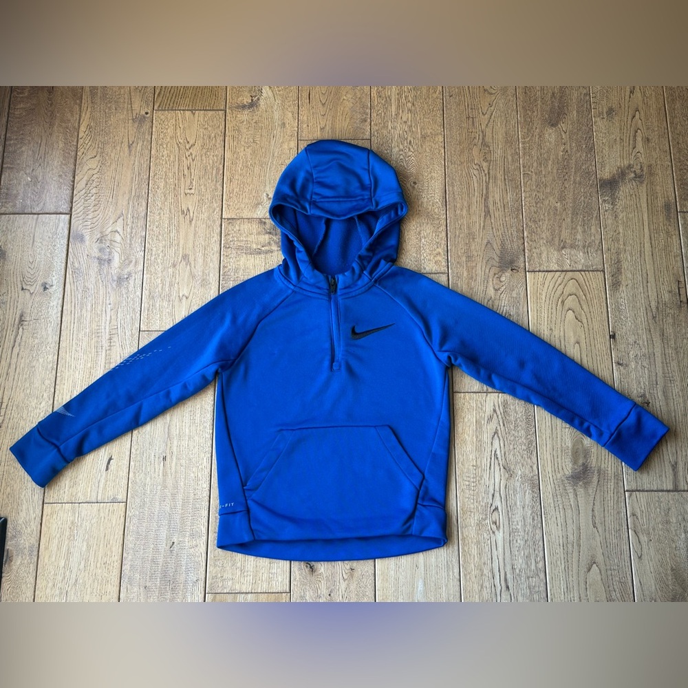 Nike Dri-FIT Blue 1/2-Zip Hoodie size 6